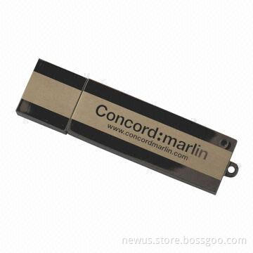 Rectangle Stainless Steel Metal, USB Flash Drive with Hot Plug-and-Play Function